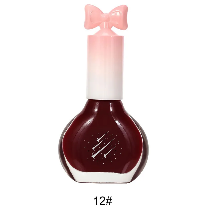 Nail polish, no-bake, quick-drying, non-peelable, nude sequins, bottom oil sealing layer, burgundy, cherries, oily nail polish w 12