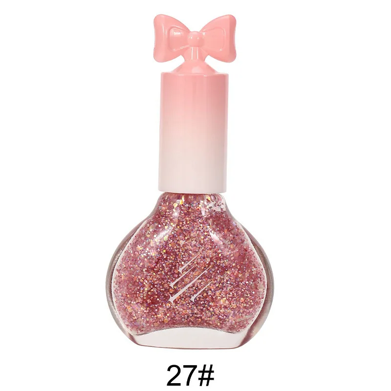 Nail polish, no-bake, quick-drying, non-peelable, nude sequins, bottom oil sealing layer, burgundy, cherries, oily nail polish w 27