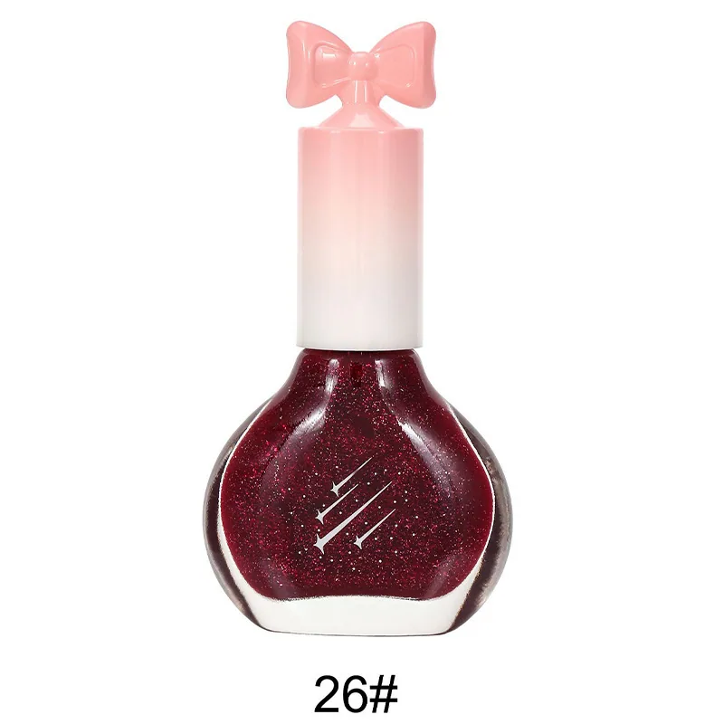 Nail polish, no-bake, quick-drying, non-peelable, nude sequins, bottom oil sealing layer, burgundy, cherries, oily nail polish w 26