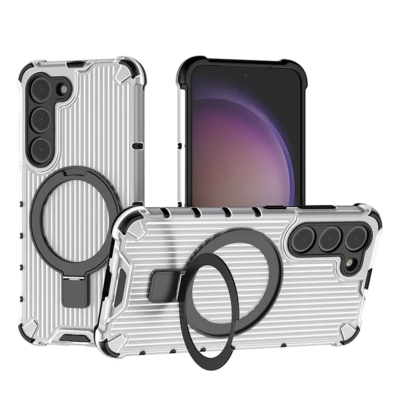 Sui for Samsung S23 Shockproof Bracket Protective Case Samsung S23ULTRA Raster Ring Phone Case