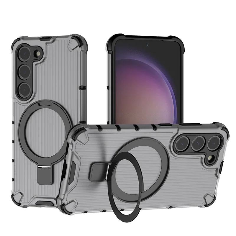 Sui for Samsung S23 Shockproof Bracket Protective Case Samsung S23ULTRA Raster Ring Phone Case 2