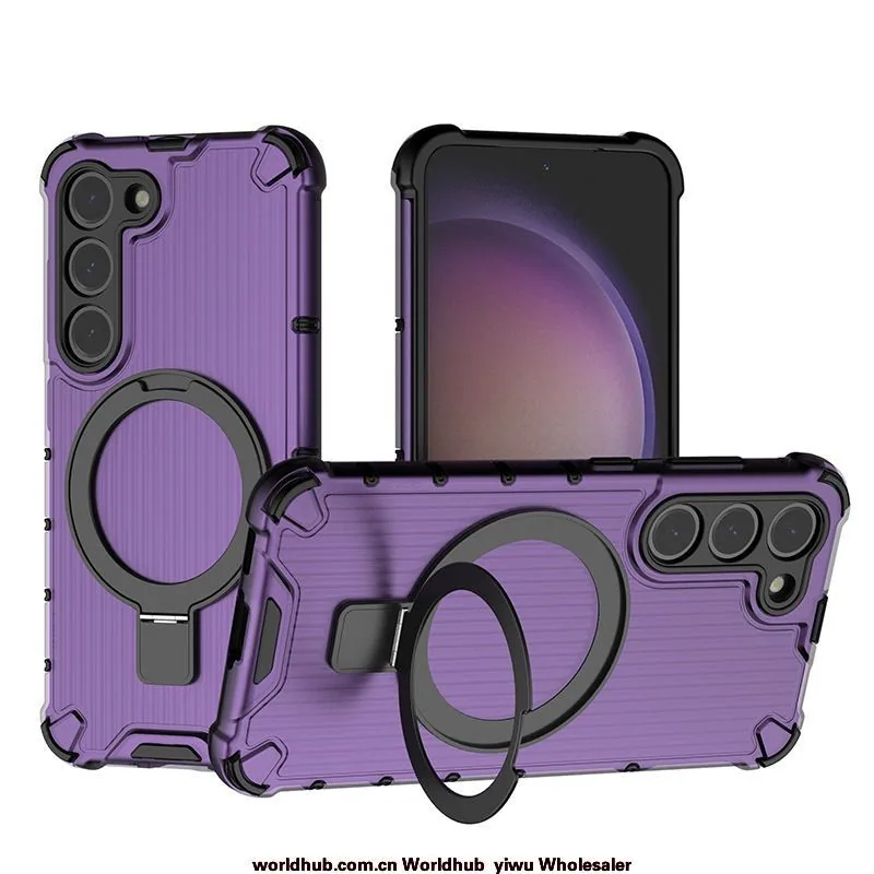 Sui for Samsung S23 Shockproof Bracket Protective Case Samsung S23ULTRA Raster Ring Phone Case 3