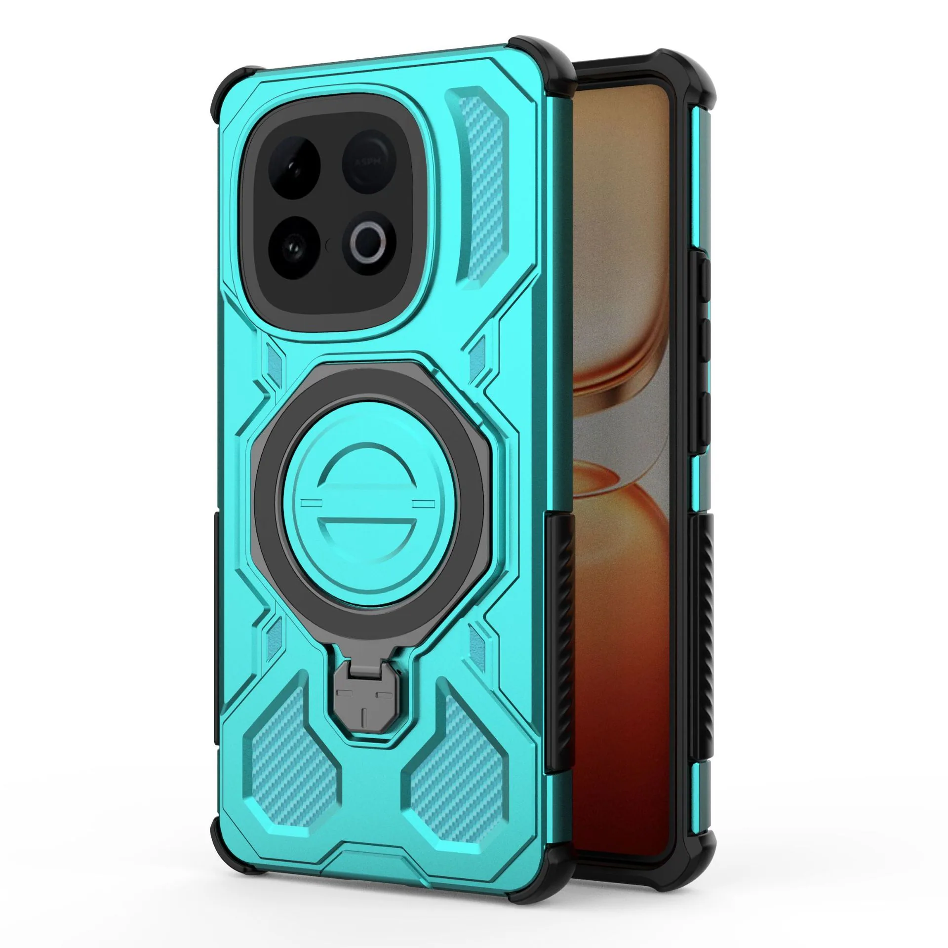 قابل استفاده برای VIVO V60 J-20 حلقه محافظ 360 درجه قاب ضد موبایل مغناطیسی VIVO V60 4