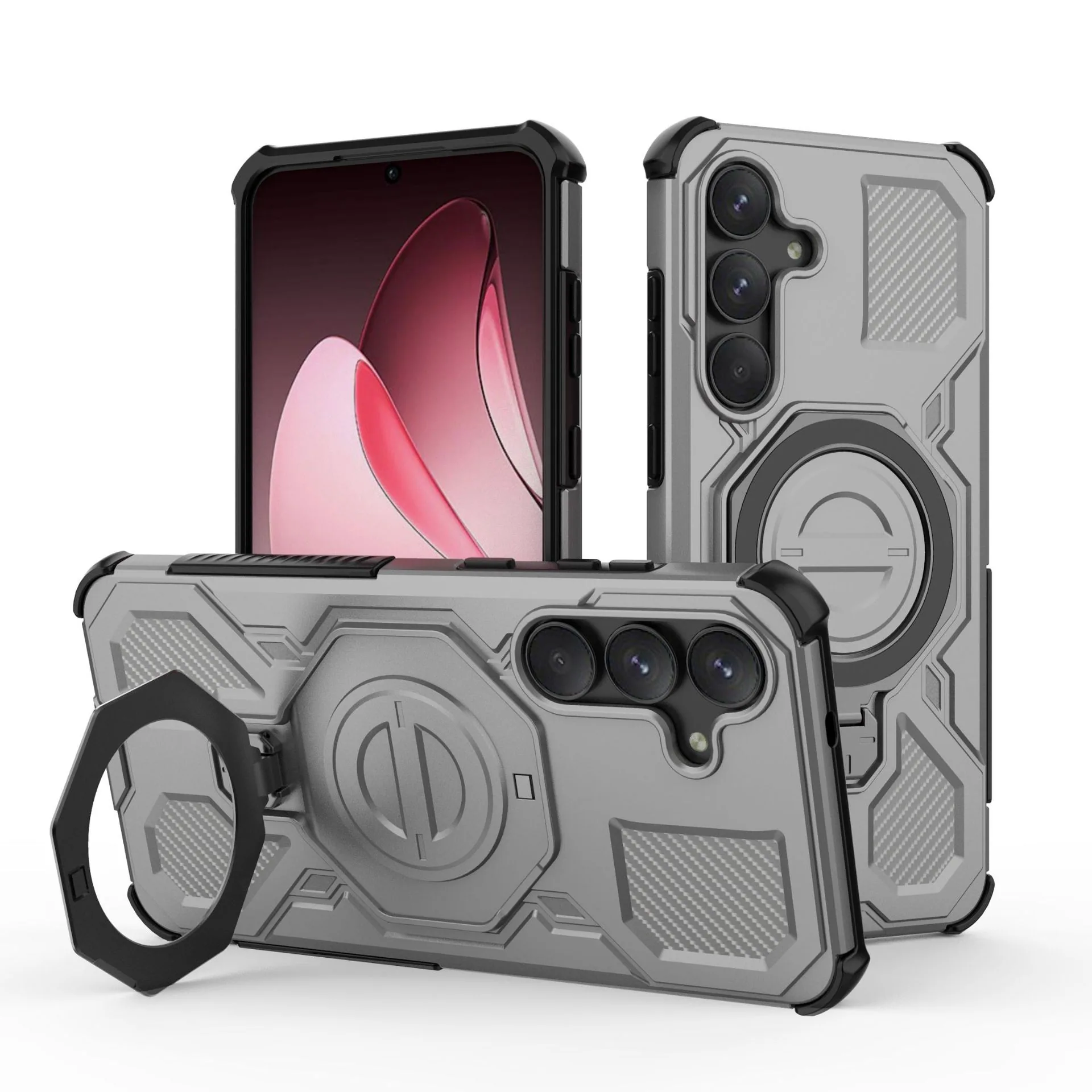 Applicable to Samsung S25FE-J20 ring 360-degree protective case Samsung S25FE magnetic anti- case 3