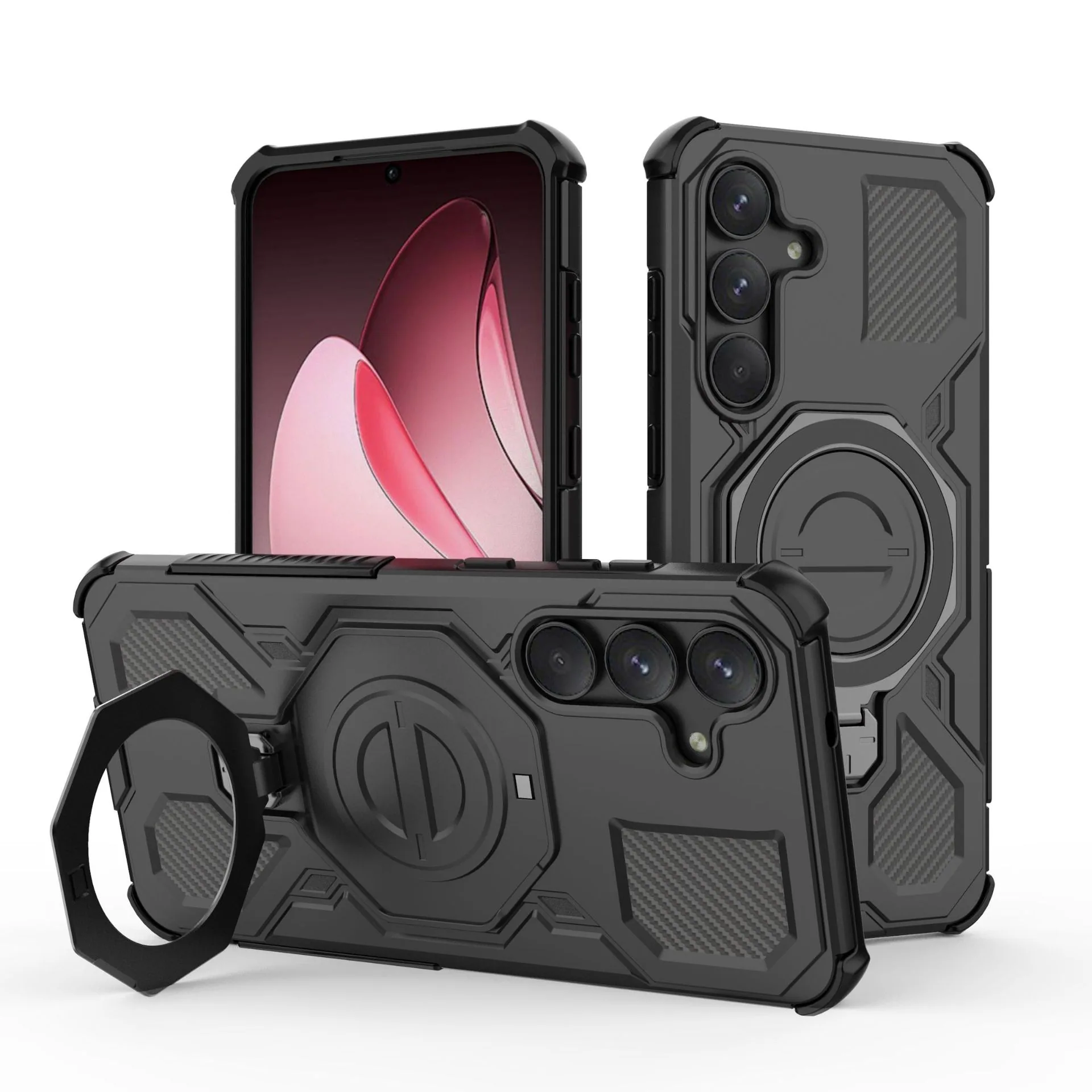 Applicable to Samsung S25FE-J20 ring 360-degree protective case Samsung S25FE magnetic anti- case