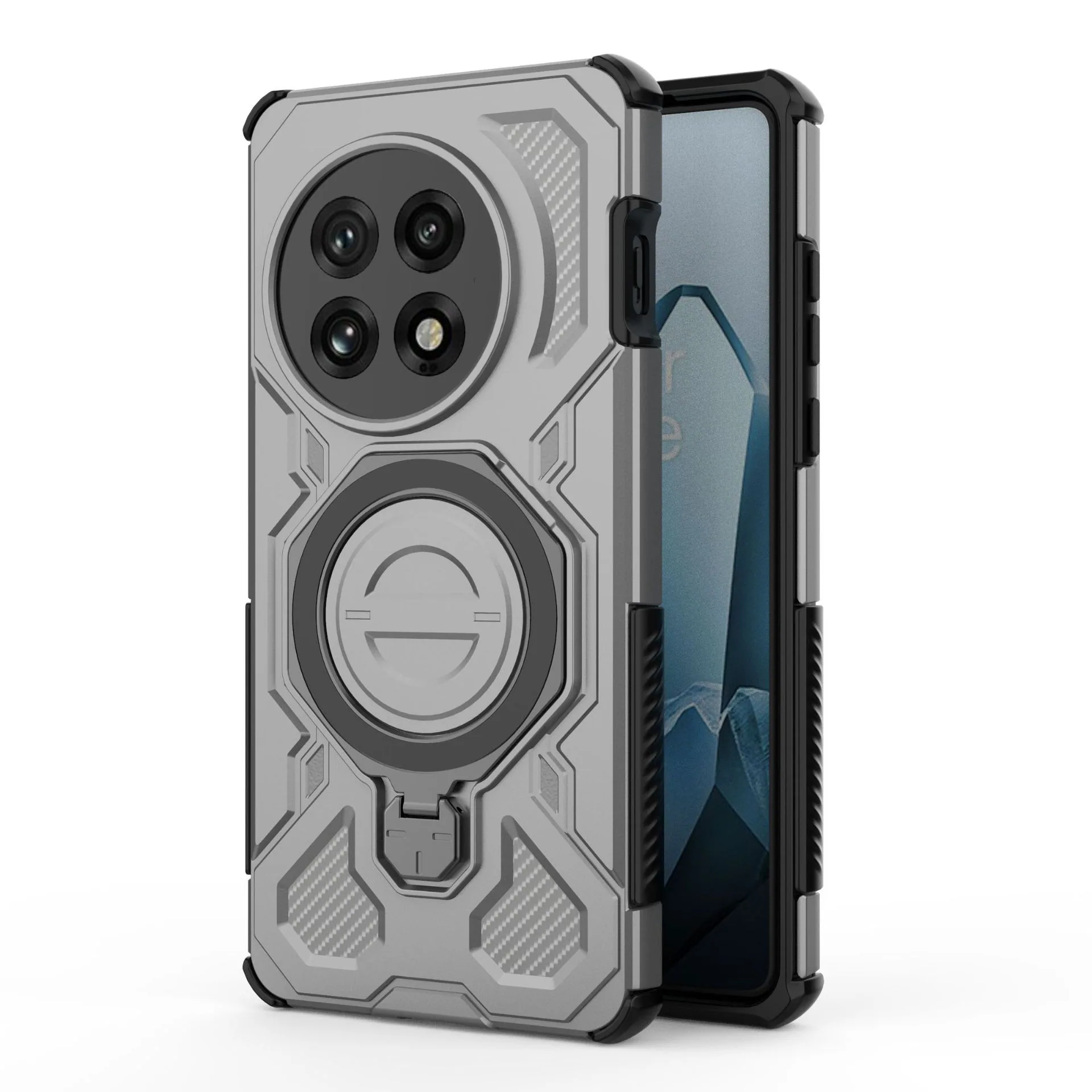 Sui for 1+13 J-20 ring 360-degree protective case OnePlus 13 magnetic anti- mobile phone case 3