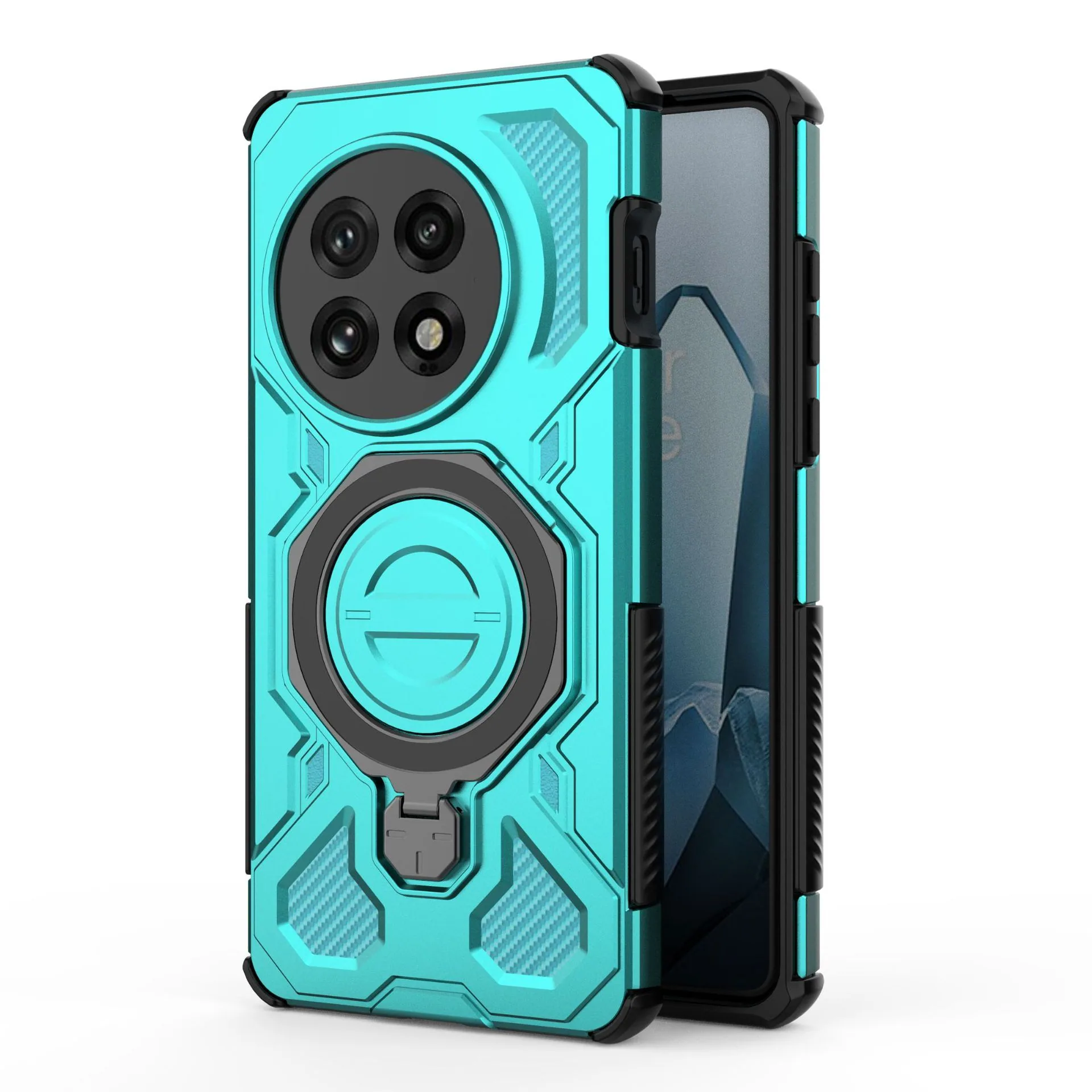 Sui for 1+13 J-20 ring 360-degree protective case OnePlus 13 magnetic anti- mobile phone case 4
