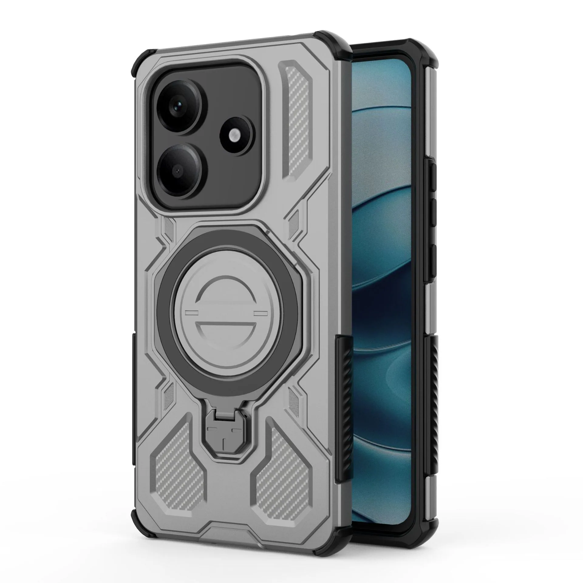 Applicable to Redmi note14 5G J-20 ring 360-degree protective case Redmi note14 5G ring magnetic introduction model 3