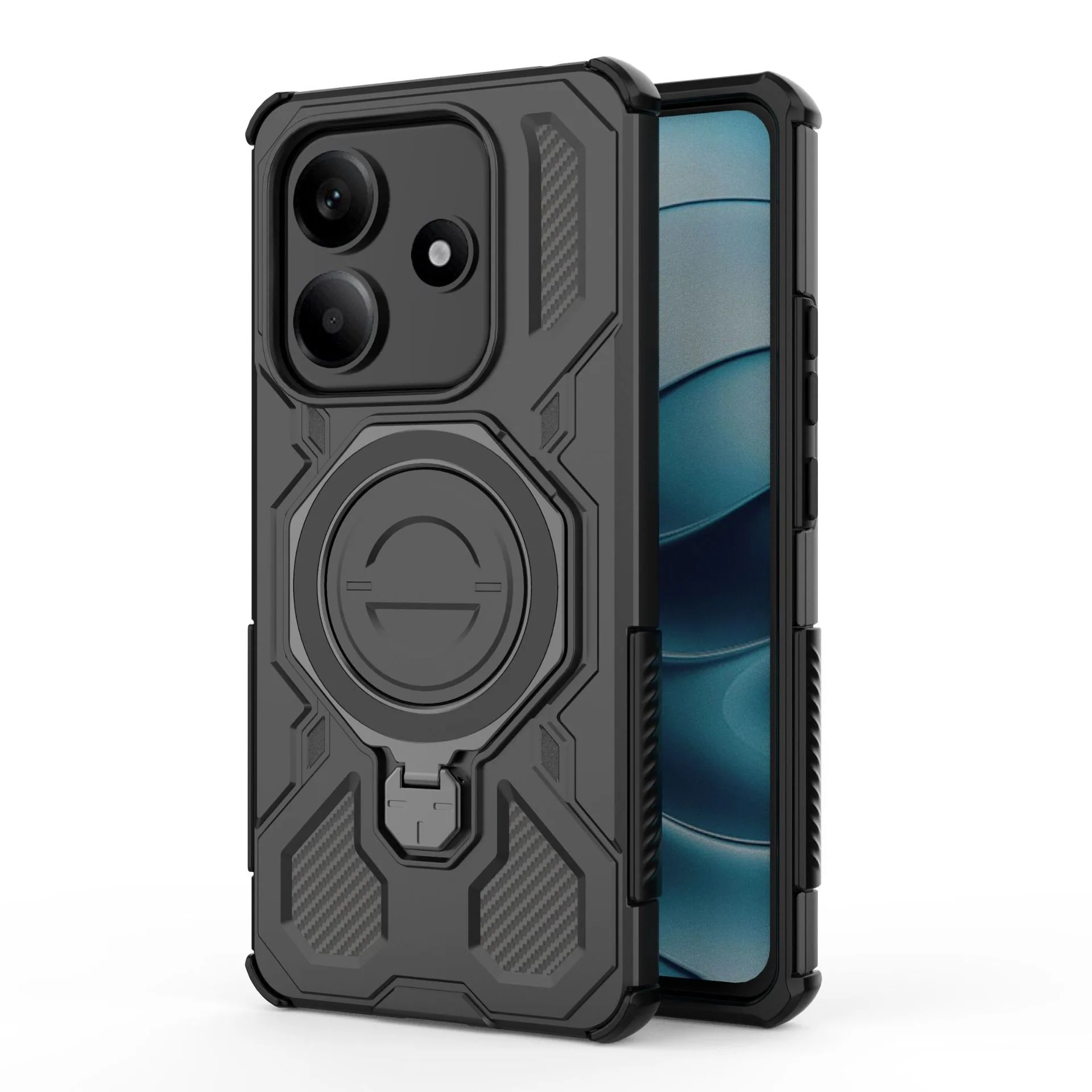 Applicable to Redmi note14 5G J-20 ring 360-degree protective case Redmi note14 5G ring magnetic introduction model