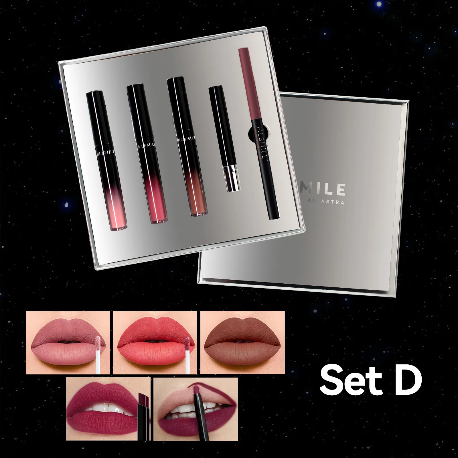 lipstick set, pearlescent fine glitter, lip gloss, matte waterproof, non-stick cup, lip glaz, lip liner, pencil makeup gift box 4