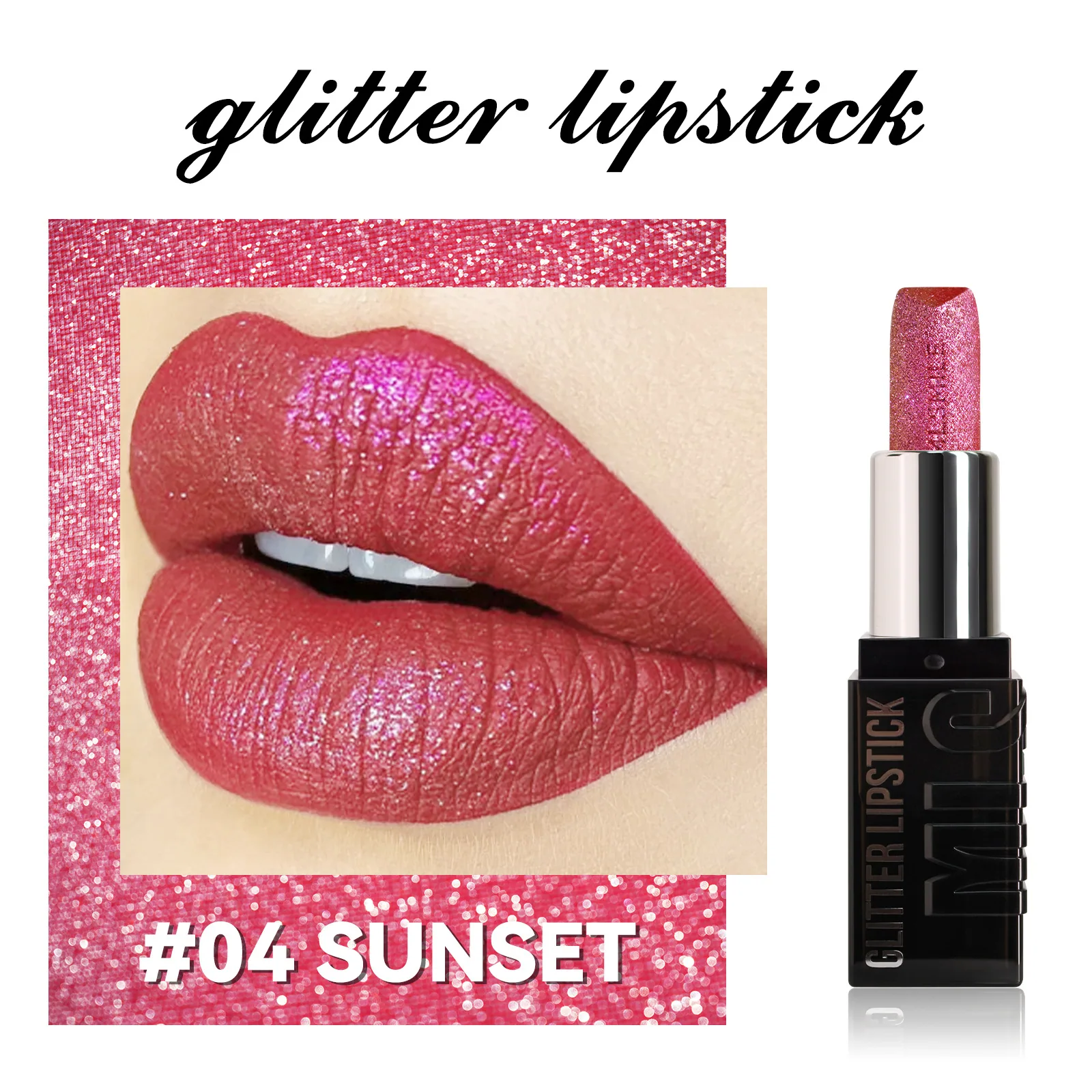 flash diamond lipstick, metal pearlescent, Amazon explosive non-stick cup, moisturizing lipstick, matte lipstick 4