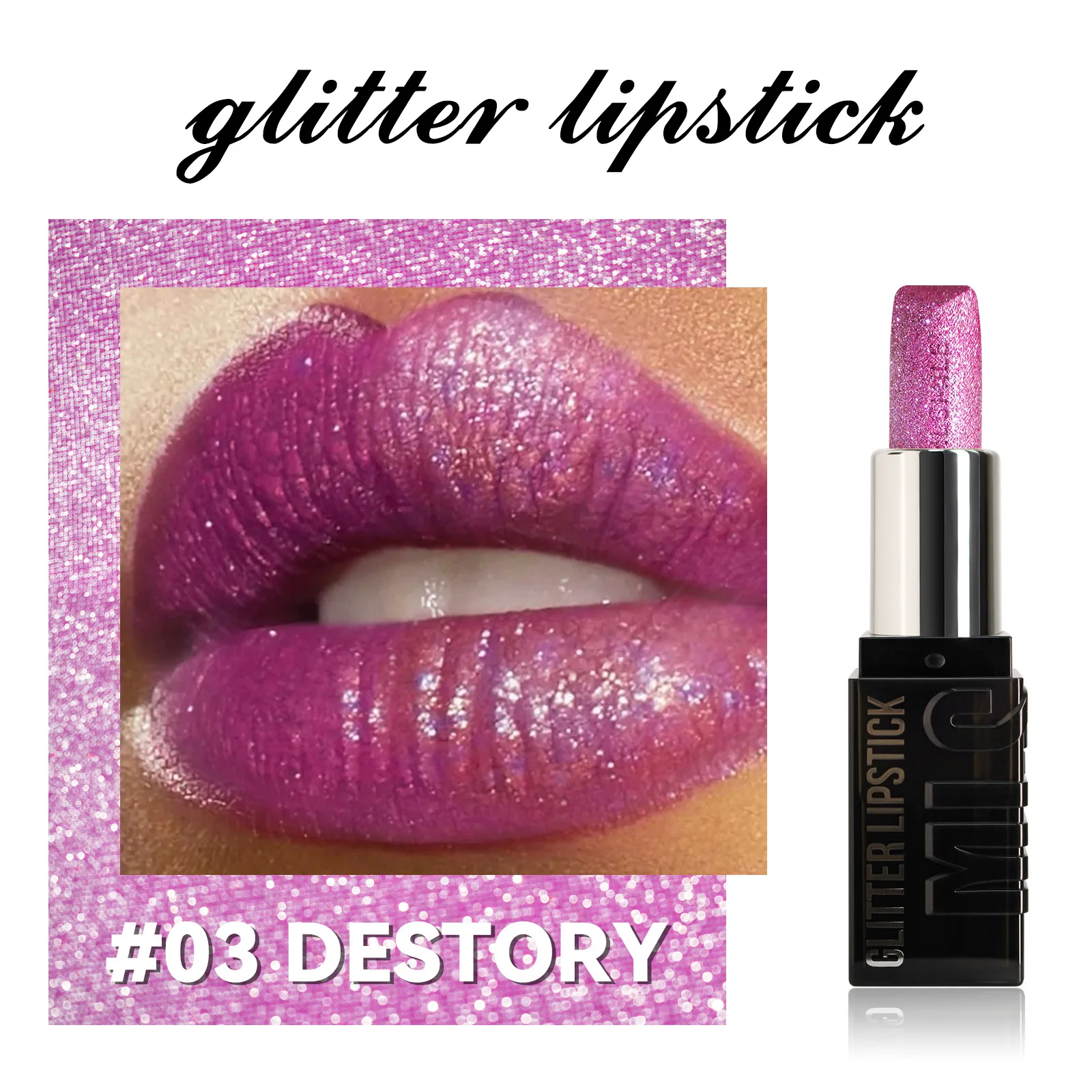 flash diamond lipstick, metal pearlescent, Amazon explosive non-stick cup, moisturizing lipstick, matte lipstick 3