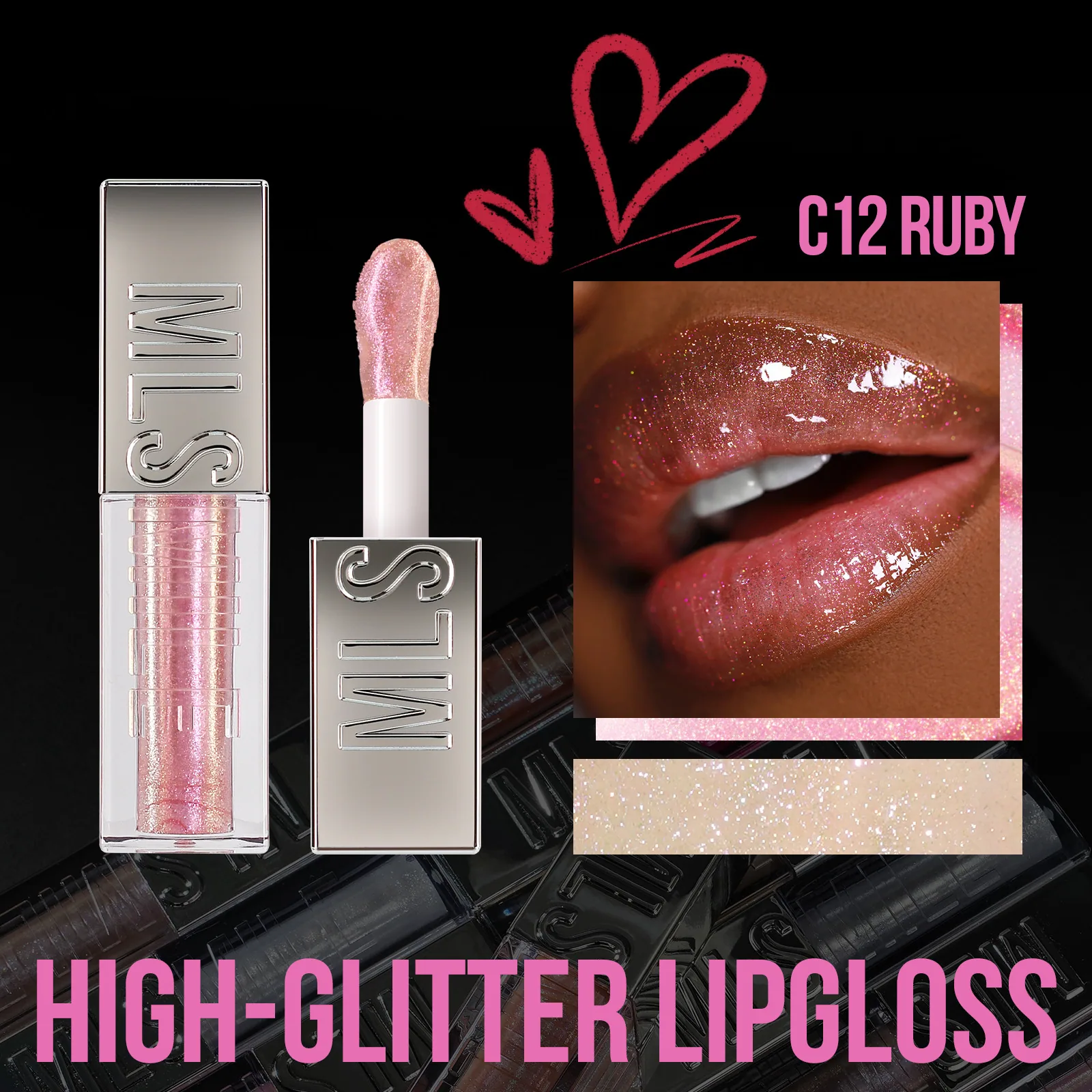 pearlescent lip gloss, streamer diamond lip gloss, makeup, layering, liquid lipstick, mirror water, lip gloss 2