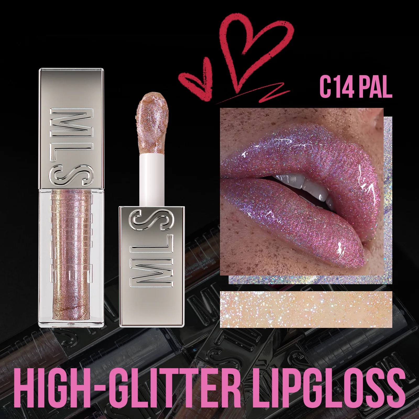 pearlescent lip gloss, streamer diamond lip gloss, makeup, layering, liquid lipstick, mirror water, lip gloss 4