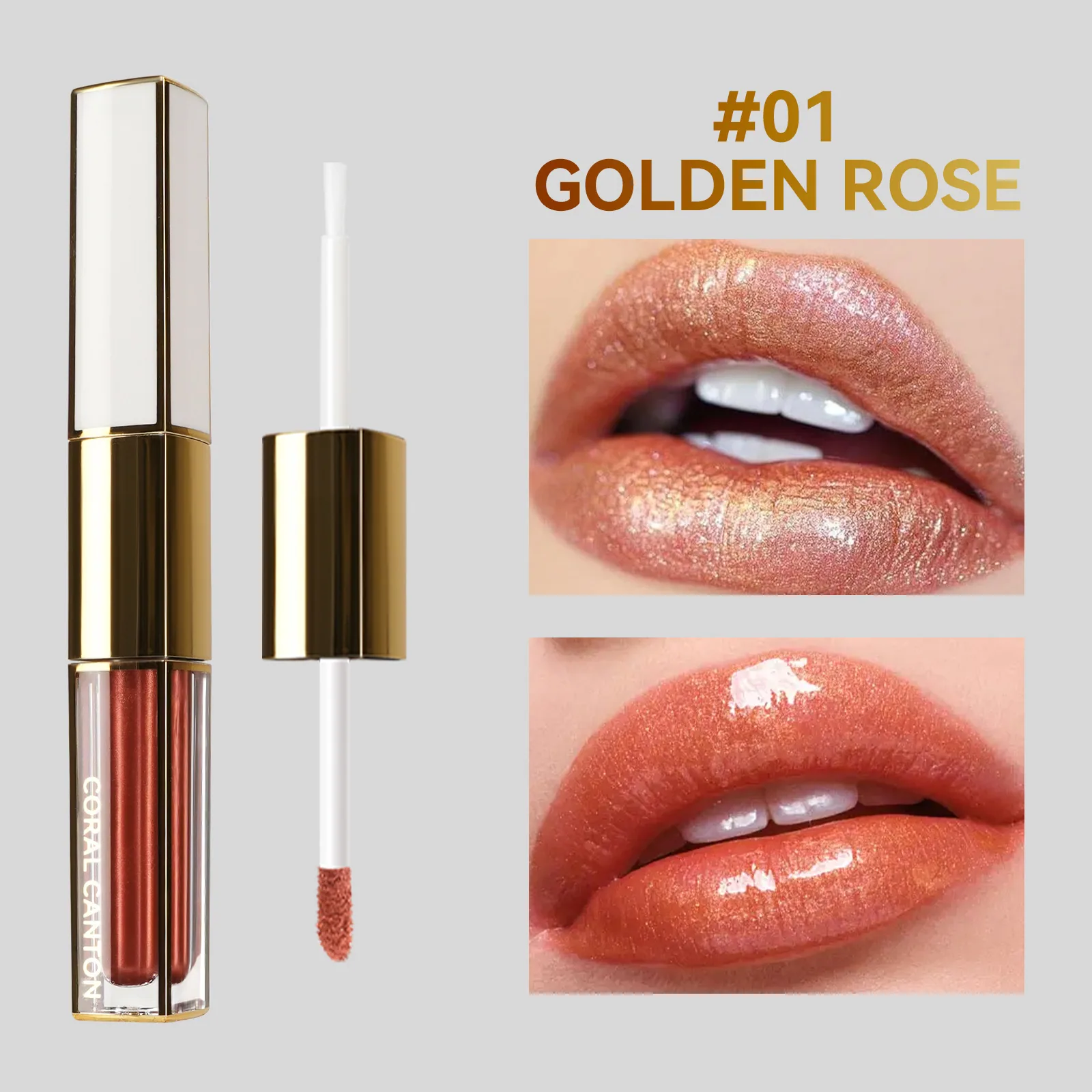 double-ended lip glaze matte velvet non-stick cup mirror lip gloss foreign trade does not fade liquid nude lipstick