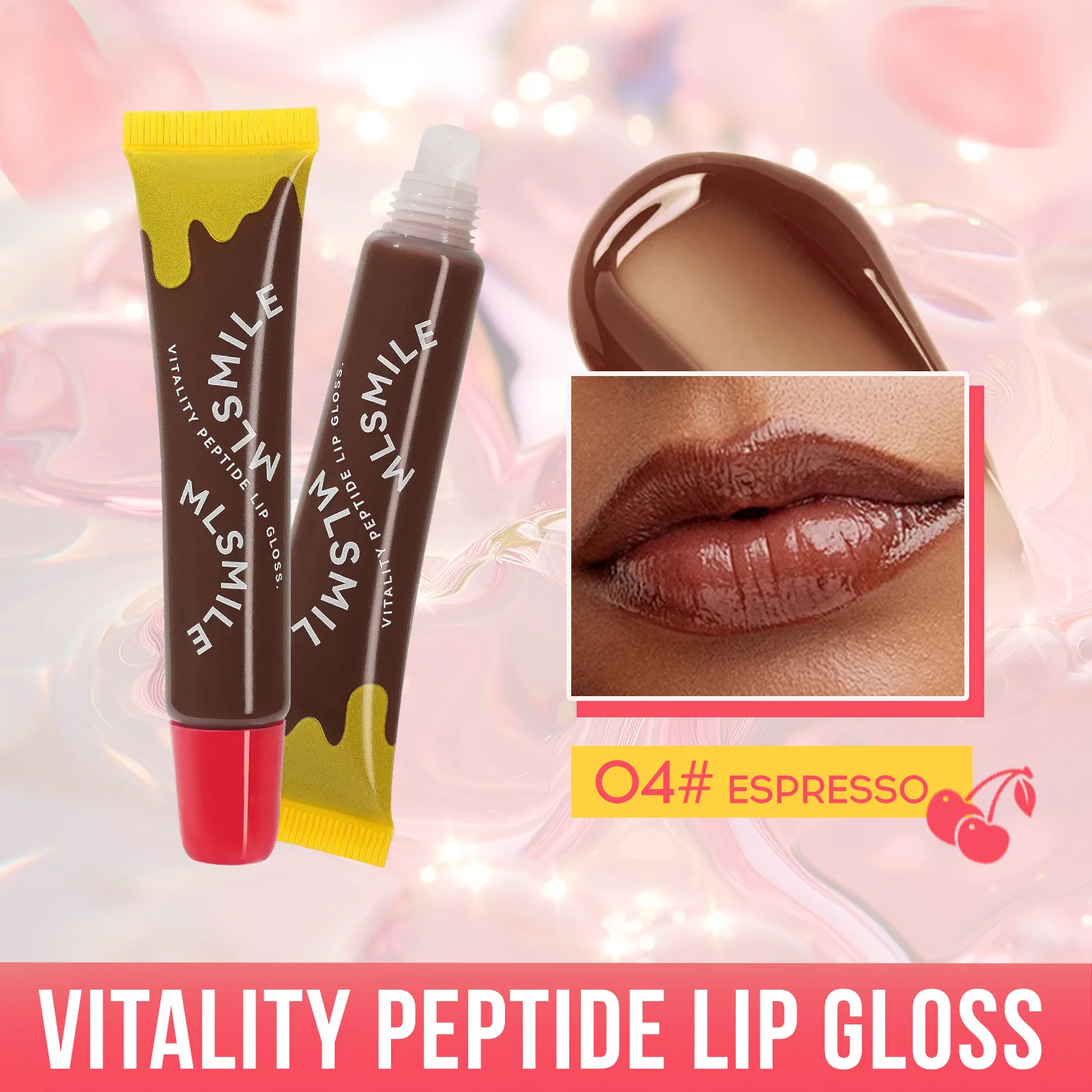 peptide lip gloss, liquid lip honey, duk lips, transparent water gloss, lip gloss, lip oil, moisturizing lipstick, cross-border 4