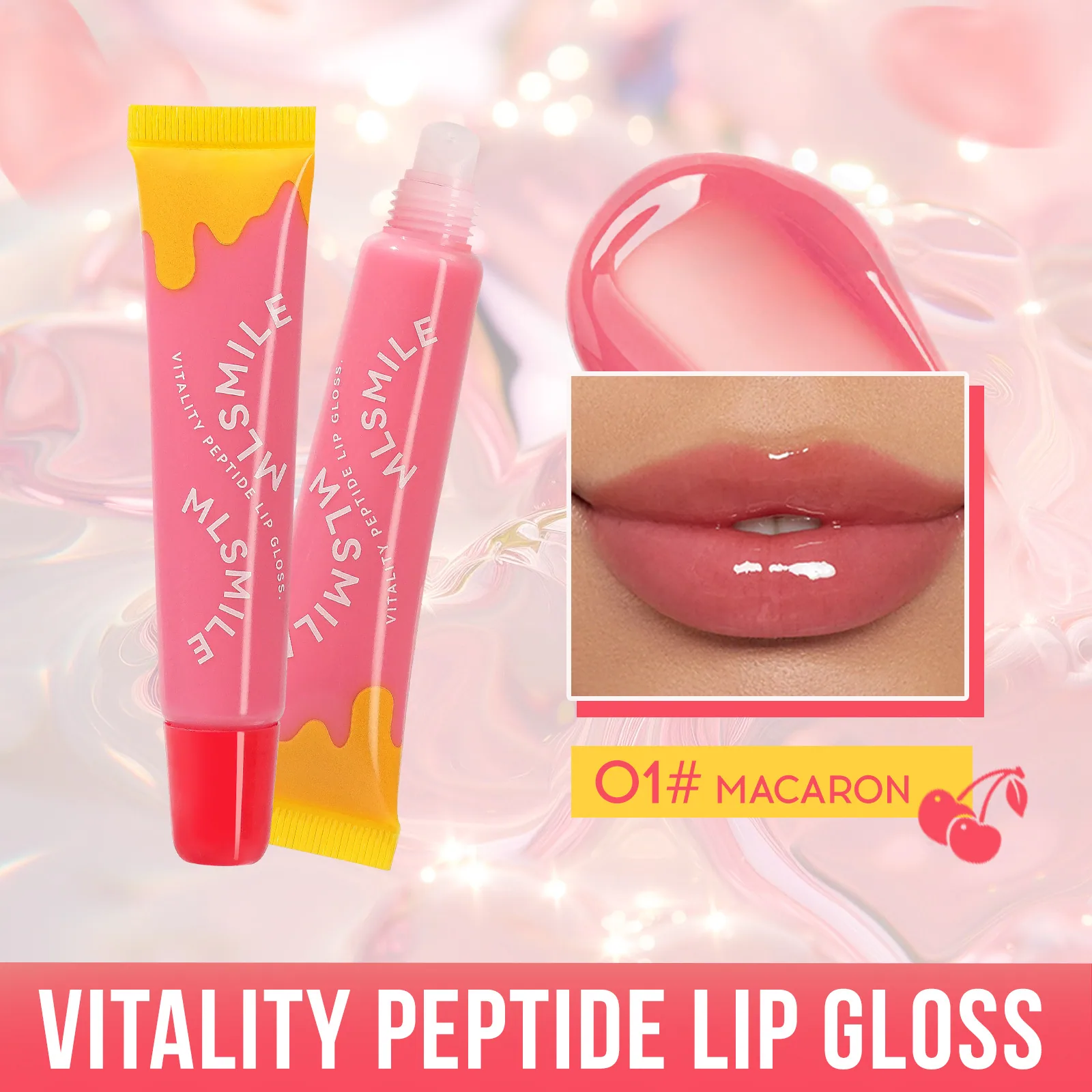 peptide lip gloss, liquid lip honey, duk lips, transparent water gloss, lip gloss, lip oil, moisturizing lipstick, cross-bord
