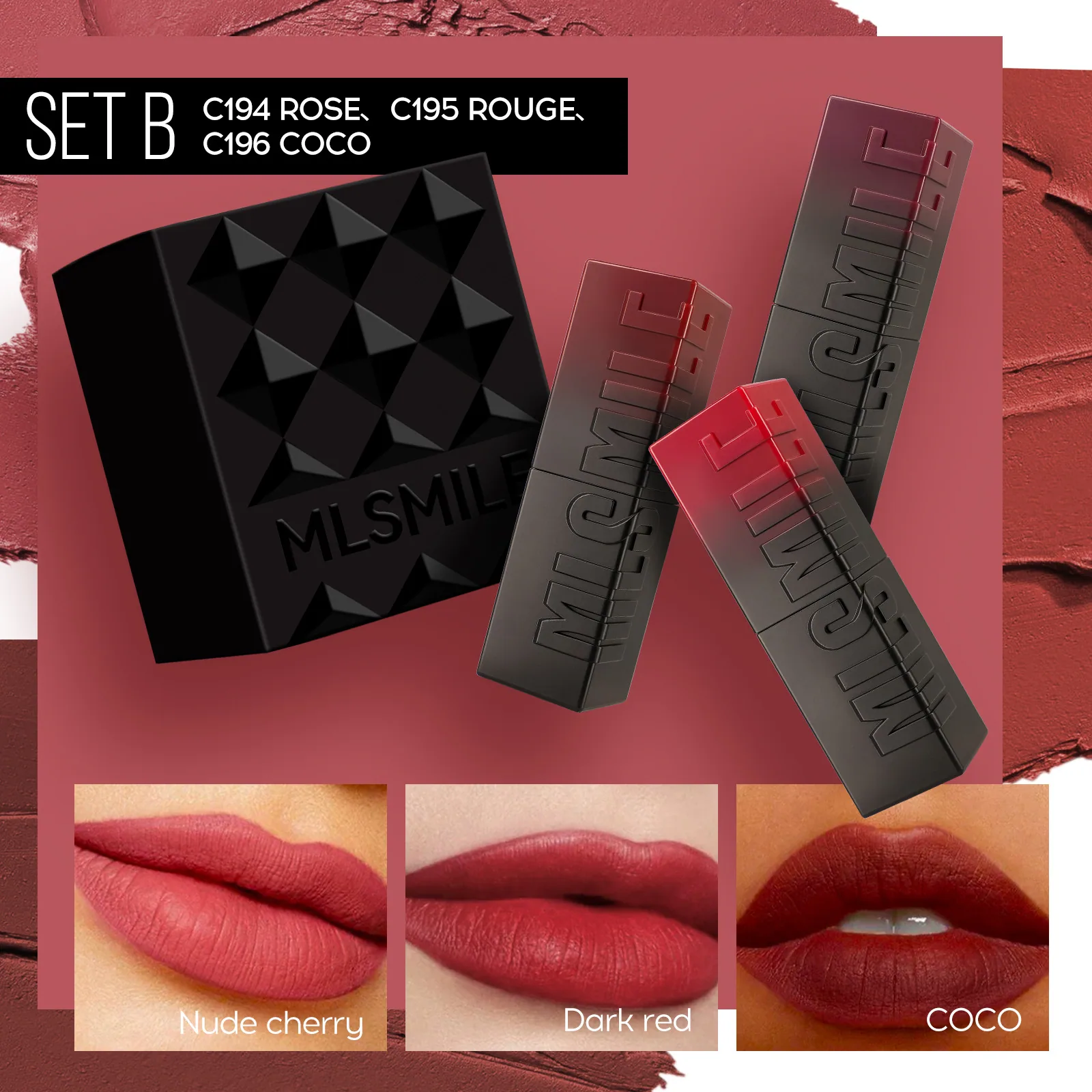 matte matte lipstick set moisturizing color development lipstick is not easy to fade New foreign trade lipstick makeup 2