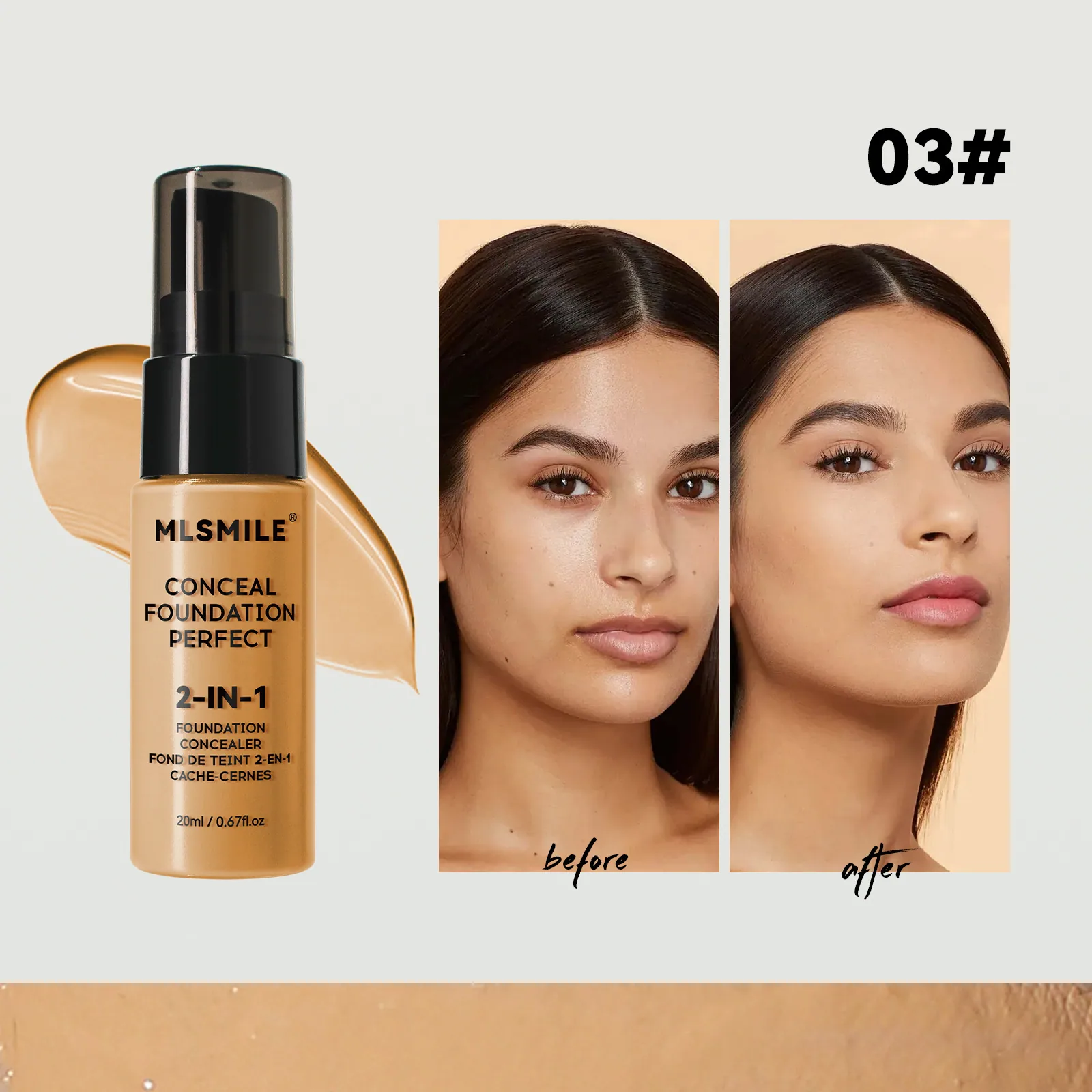 exclusive matte matte liquid flawless oil control pre-makeup concealer BB cream natural makeup holding liquid makeup 3