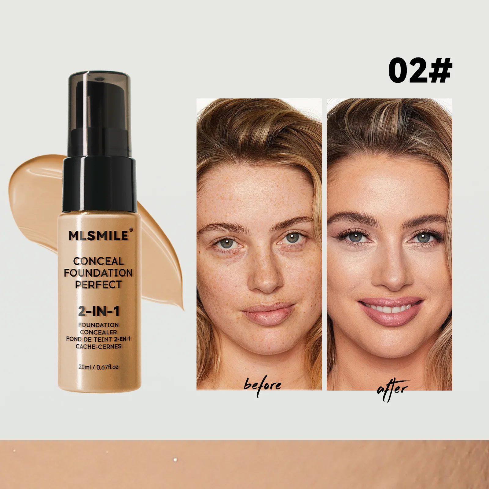 exclusive matte matte liquid flawless oil control pre-makeup concealer BB cream natural makeup holding liquid makeup 2