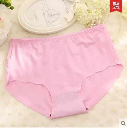 Ice silk soft panties women's summer mid-rise lace adult ladies cotton file briefs 3