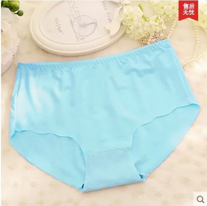 Ice silk soft panties women's summer mid-rise lace adult ladies cotton file briefs 2