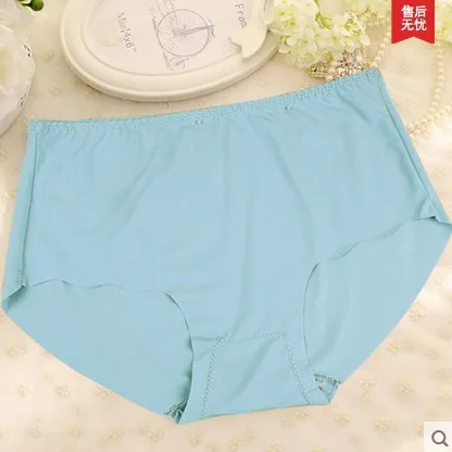 Ice silk soft panties women's summer mid-rise lace adult ladies cotton file briefs 6
