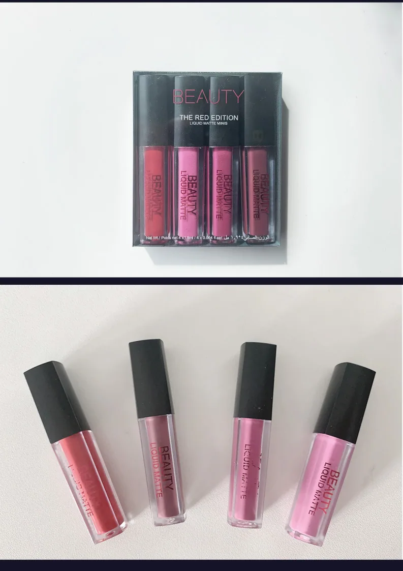 2025 Autumn and Winter New Moisturizing Non-stick Cup Lip Gloss Factory Spot Wholesale Set of 4 Small Trial Lip Gloss 12