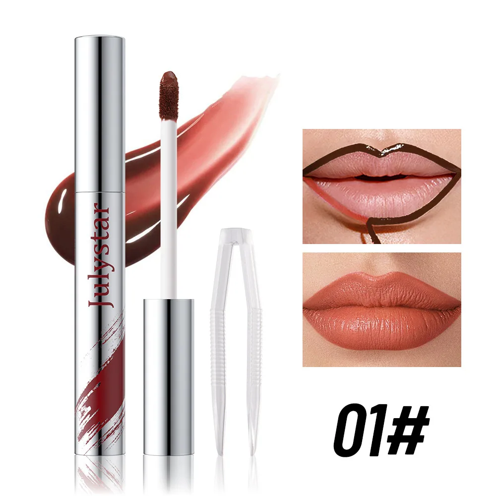 Julystar, 5 colores a elegir, delineador labial desgarrable, delineador labial pelable, mate, no se corre fácilmente, traza precisa, lápiz labial maquillaje