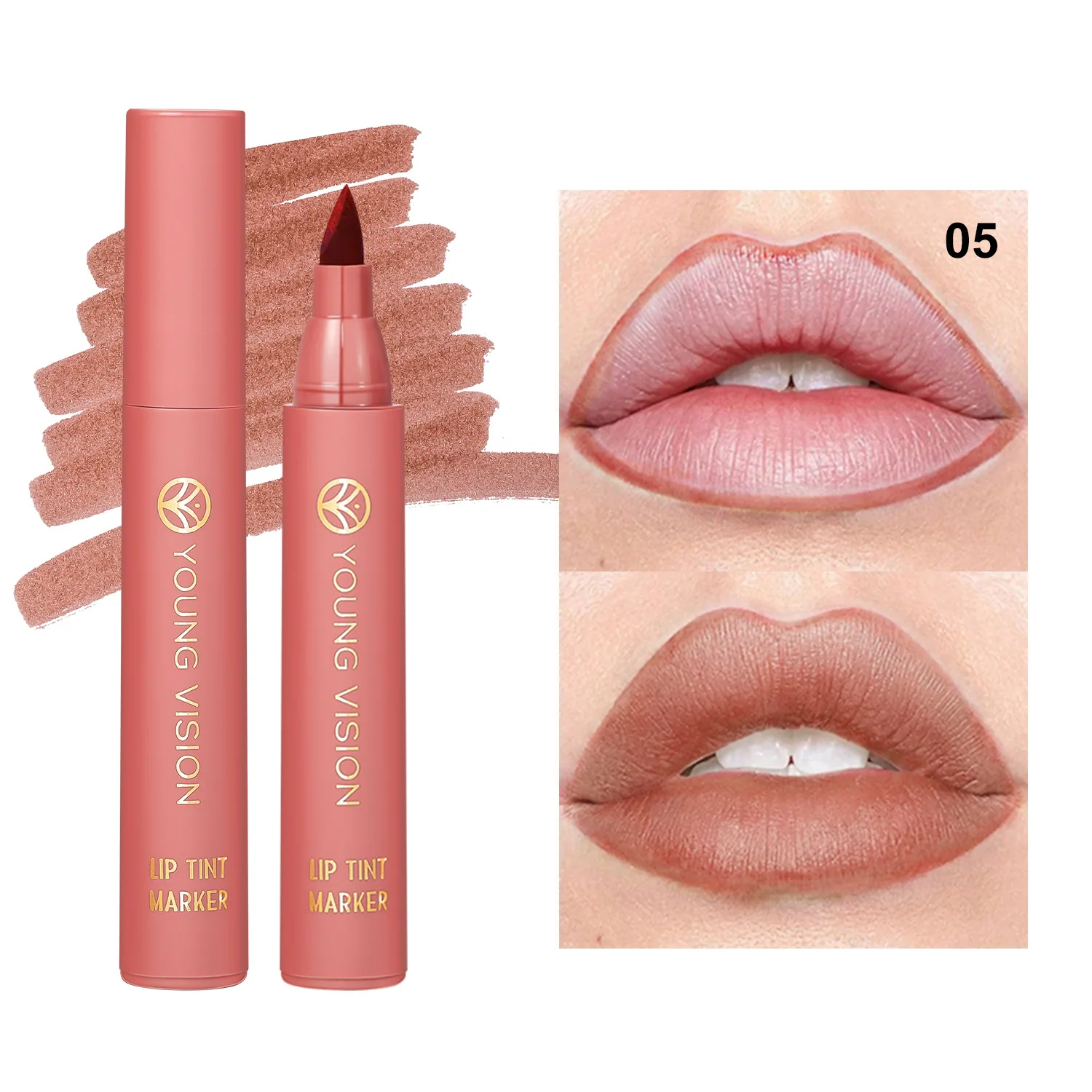 YOUNG VISION lip dye pen 6 colors optional lipstick water Lip liner is matte and not easy to stain the cup lip dye 5