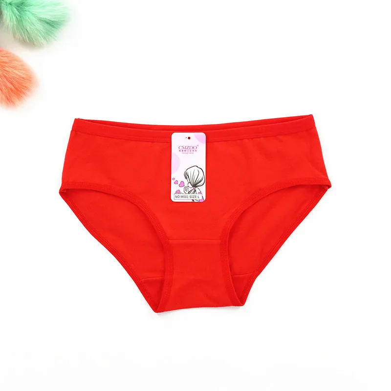 Chinese New Year's Eve Natal Year Pants Wedding Festive Big Red Adolescent Girl Small Flat Corner Student Cotton Briefs