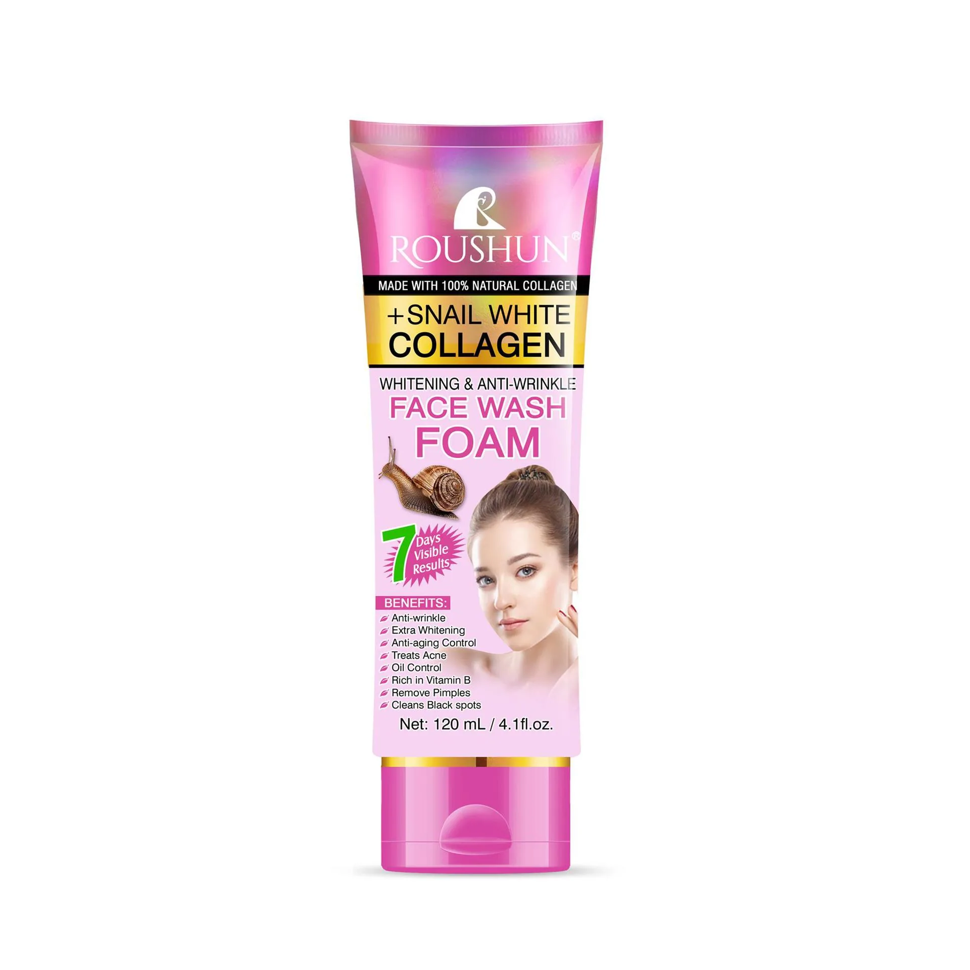 ROUSHUN Snail White+Collagen face wash foam - Facial Cleanser 2