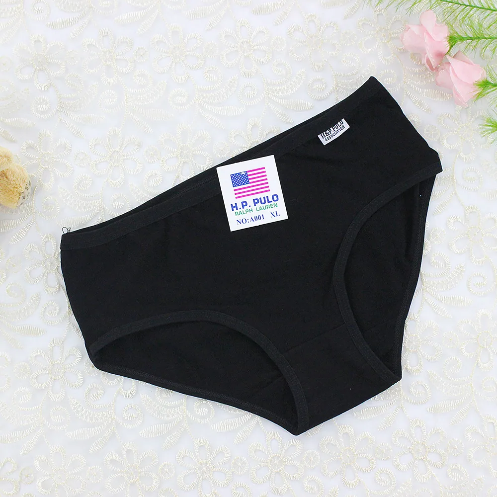 Plus size Sweet girly comfort candy solid color cotton medium low waist ladies triangle primary and secondary school students pa 4