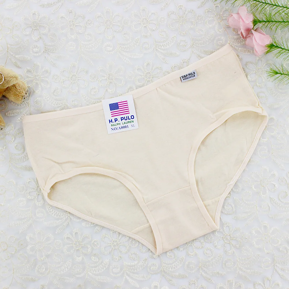 Plus size Sweet girly comfort candy solid color cotton medium low waist ladies triangle primary and secondary school students pa 10