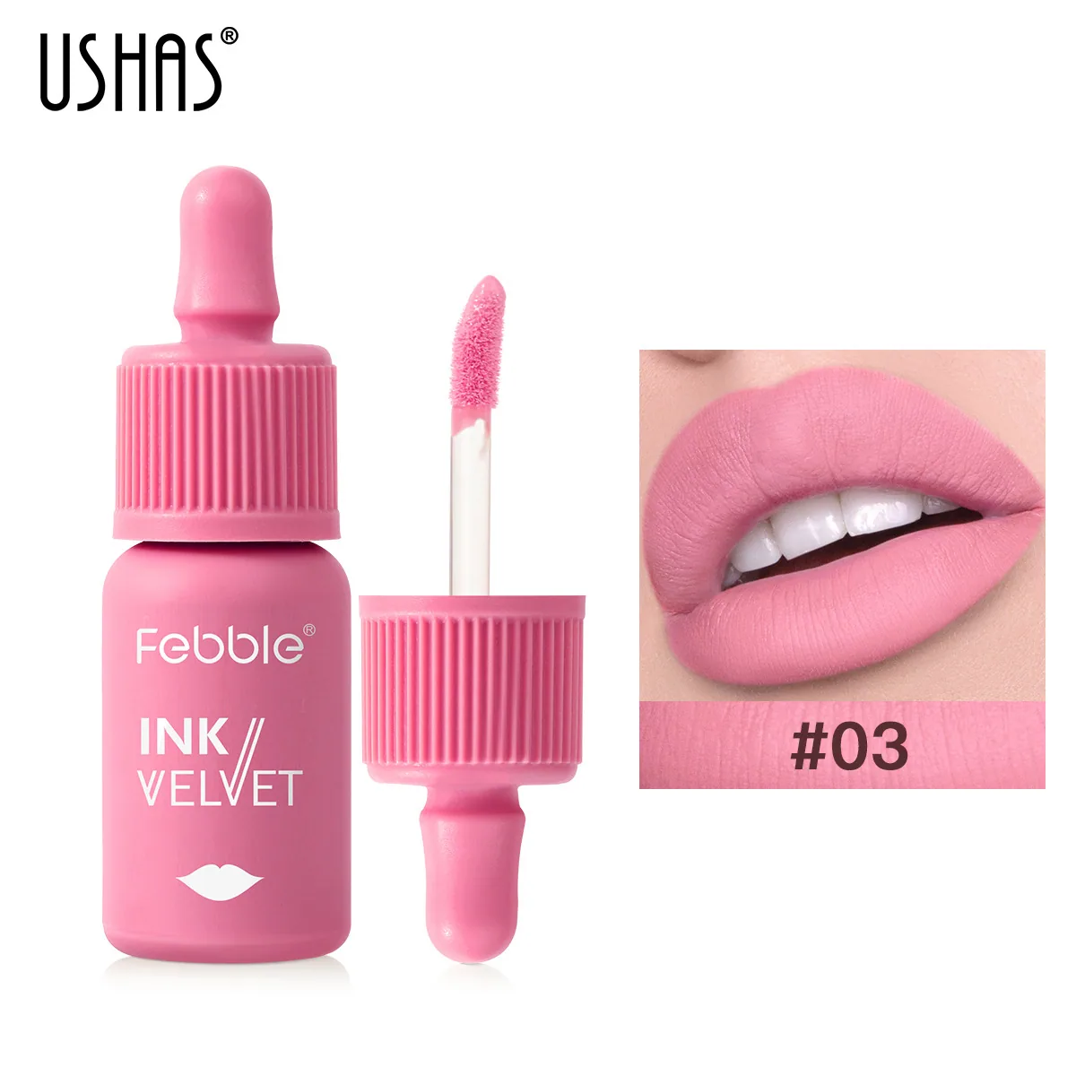 USHAS cross-border popular matte liquid lipstick lip gloss non stick cup waterproof Amazon lip gloss European and American A ver 3