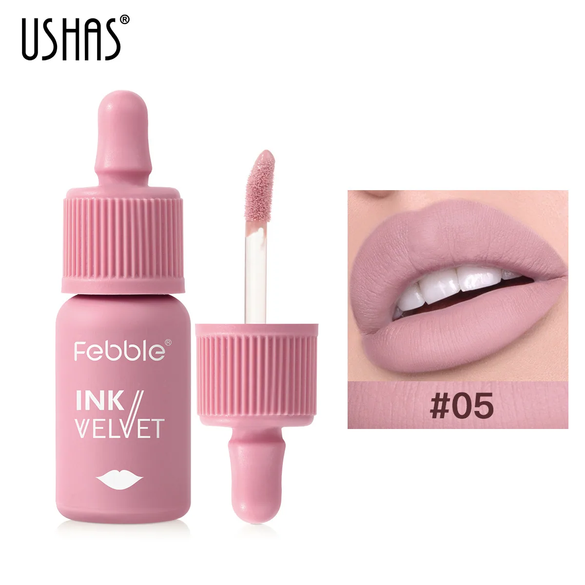 USHAS cross-border popular matte liquid lipstick lip gloss non stick cup waterproof Amazon lip gloss European and American A ver 5
