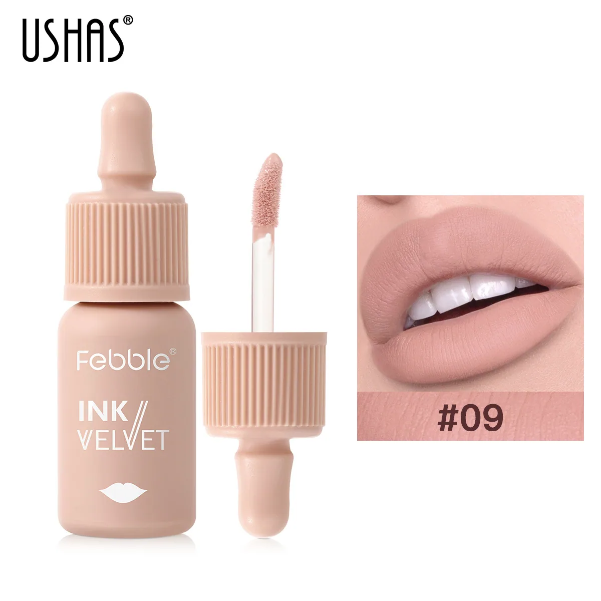 USHAS Cross border Explosive Matte Liquid Mouth Red Lip Color Lip Mud Non stick Cup Waterproof Amazon Lip Glaze European and Ame 3