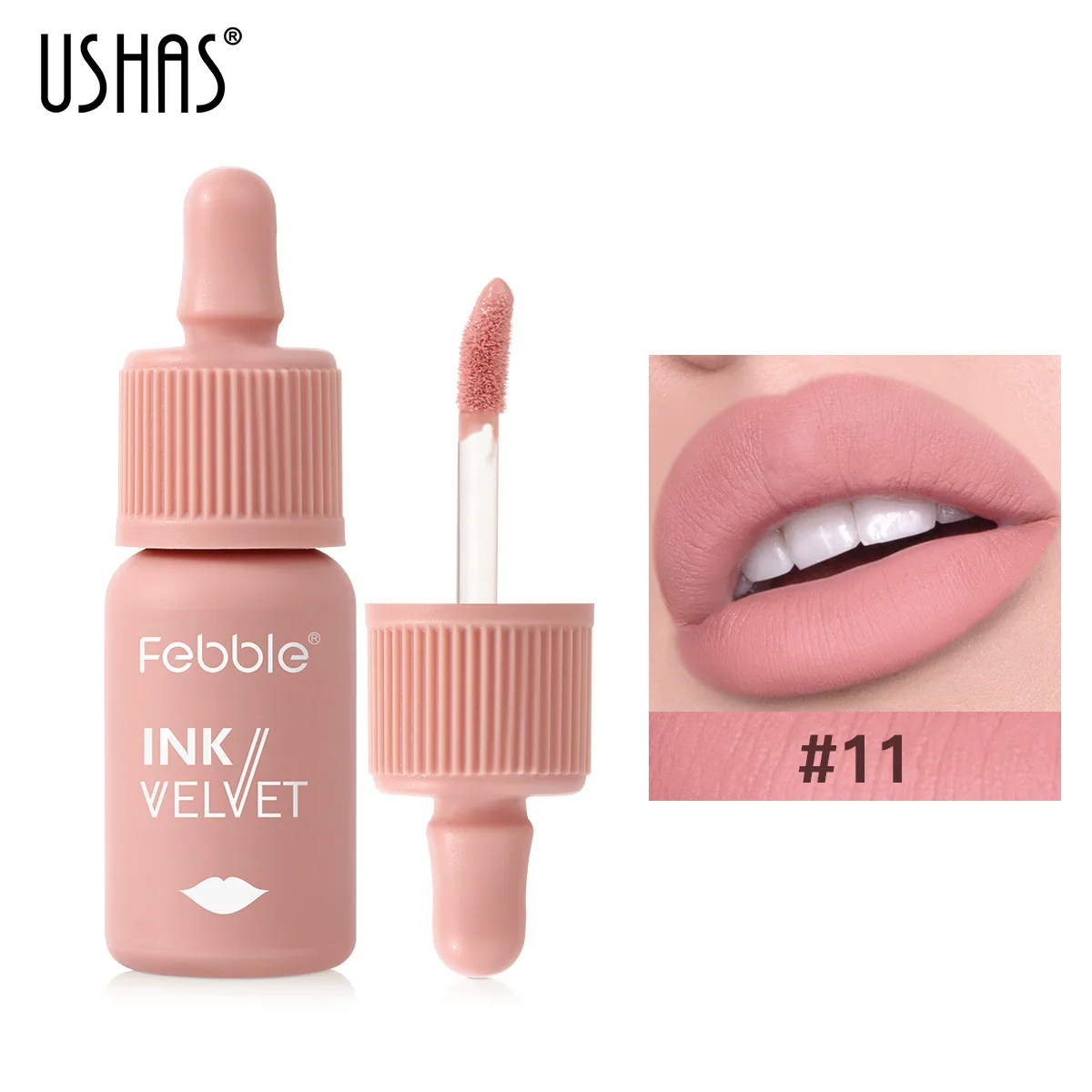 USHAS Cross border Explosive Matte Liquid Mouth Red Lip Color Lip Mud Non stick Cup Waterproof Amazon Lip Glaze European and Ame 5