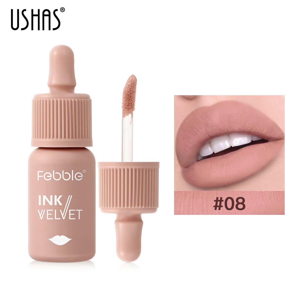 USHAS Cross border Explosive Matte Liquid Mouth Red Lip Color Lip Mud Non stick Cup Waterproof Amazon Lip Glaze European and Ame 2