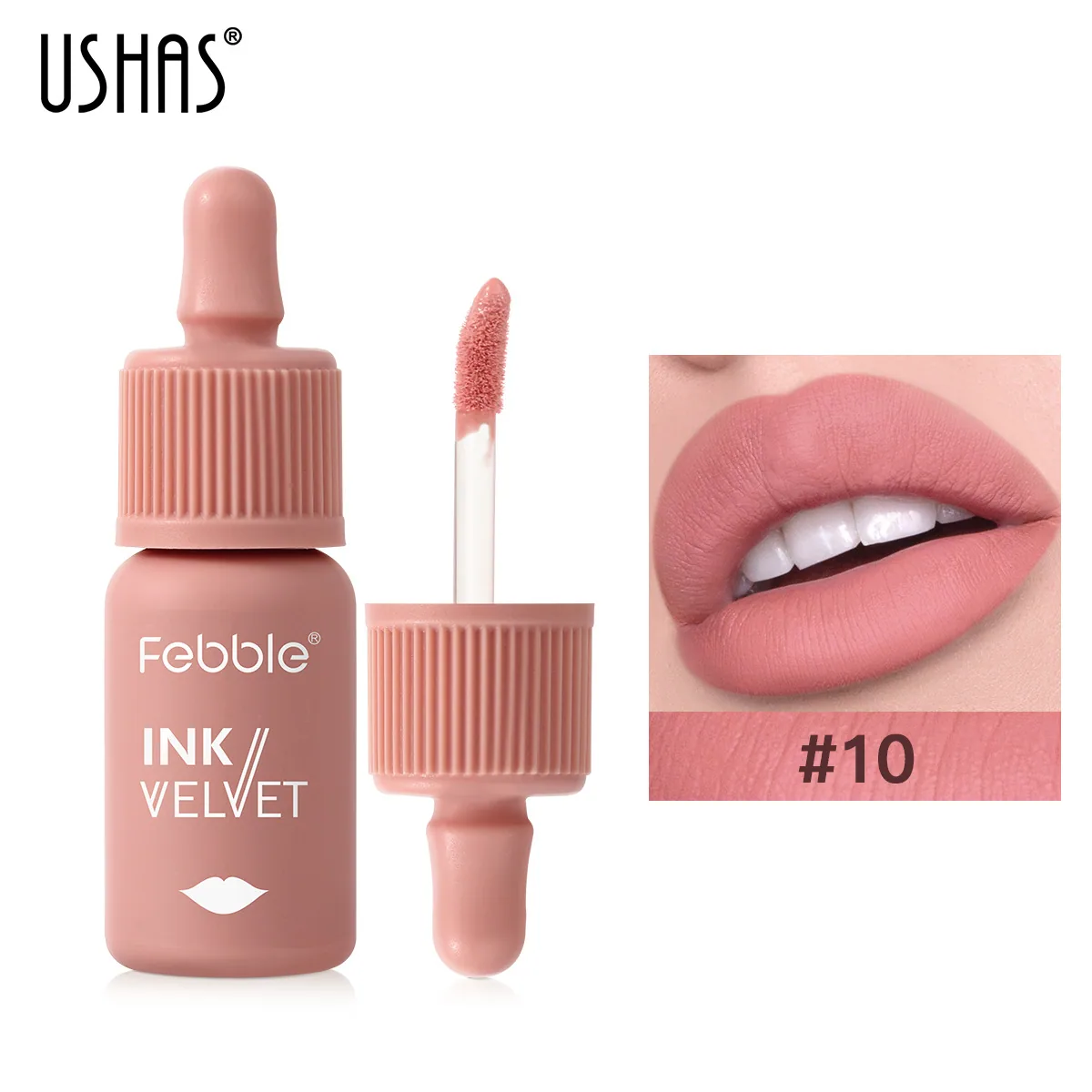 USHAS Cross border Explosive Matte Liquid Mouth Red Lip Color Lip Mud Non stick Cup Waterproof Amazon Lip Glaze European and Ame 4