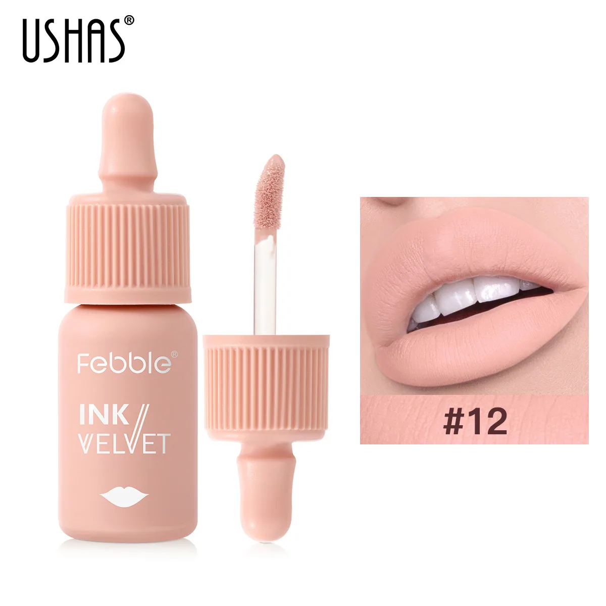 USHAS Cross border Explosive Matte Liquid Mouth Red Lip Color Lip Mud Non stick Cup Waterproof Amazon Lip Glaze European and Ame 6