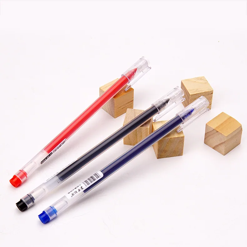 Needle type large capacity gel pen 0.5mm student writing pen office stationery carbon pen black blue red - Ballpoint Pens