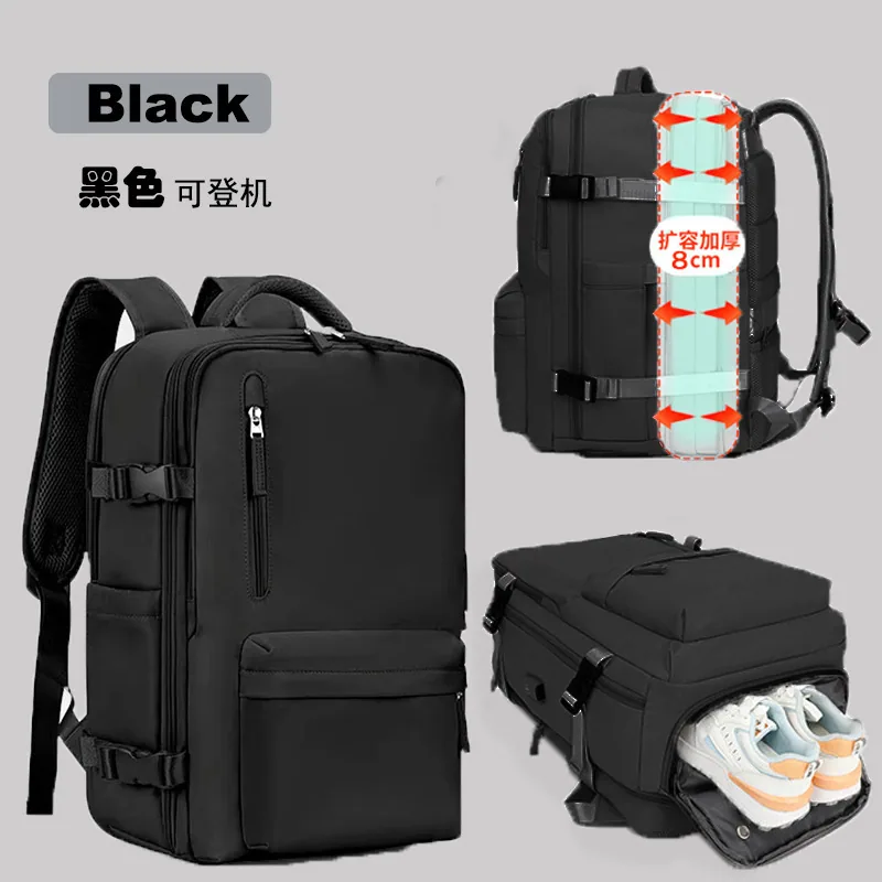 Unisex business backpack large capacity expandable boarding luggage bag travel computer backpack 4