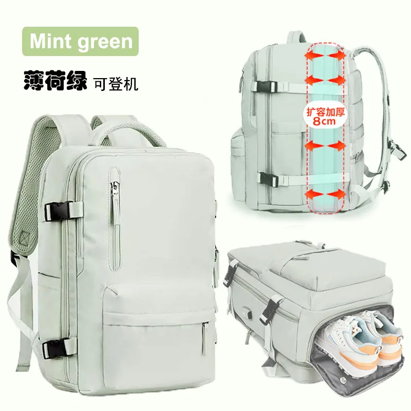 Unisex business backpack large capacity expandable boarding luggage bag travel computer backpack 2