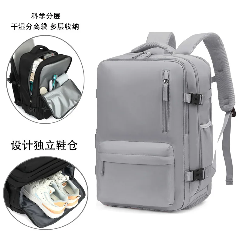 Unisex business backpack large capacity expandable boarding luggage bag travel computer backpack 12