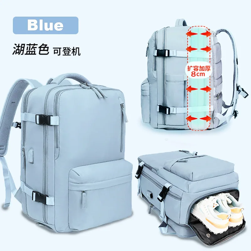 Unisex business backpack large capacity expandable boarding luggage bag travel computer backpack 7