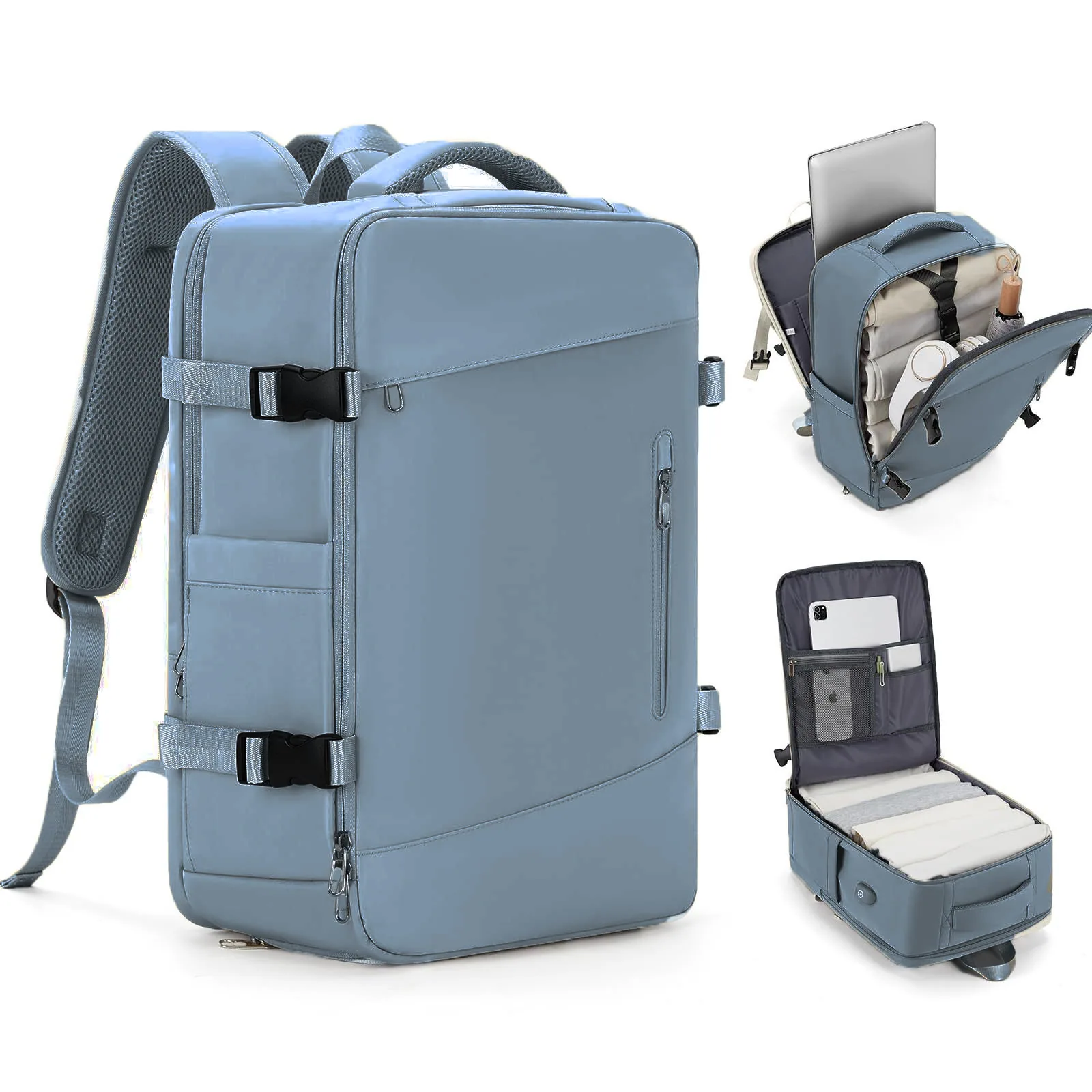 Cross-border expansion backpack, unisex, multi-layer storage, boarding luggage bag, large-capacity business computer backpack 14