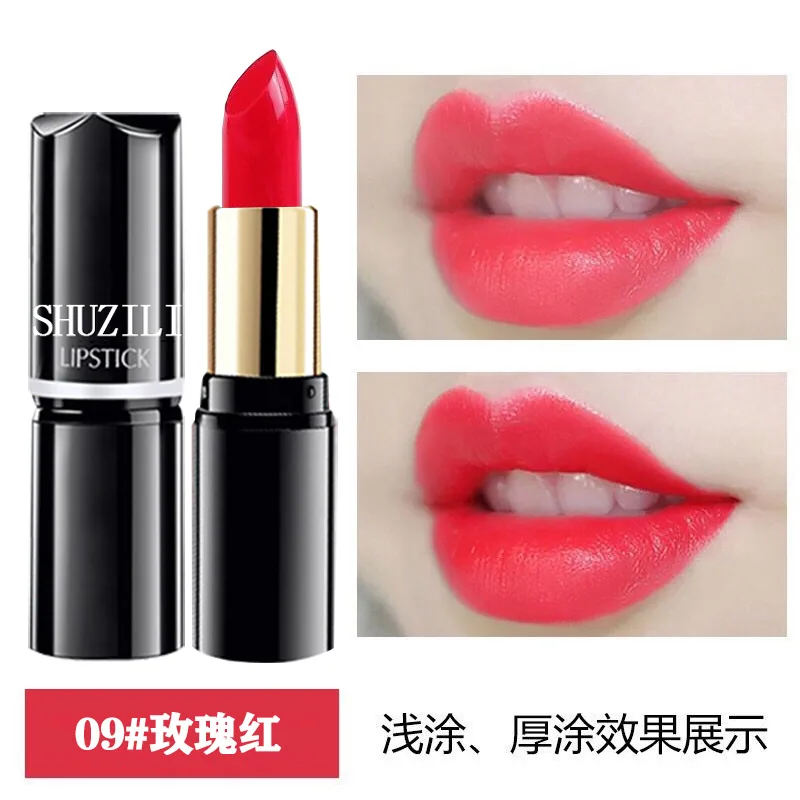 Shu Zili gincu tiub bulat melembapkan, mudah diwarnakan dan tidak mudah luntur kosmetik borong satu keping penghantaran jatuh 10