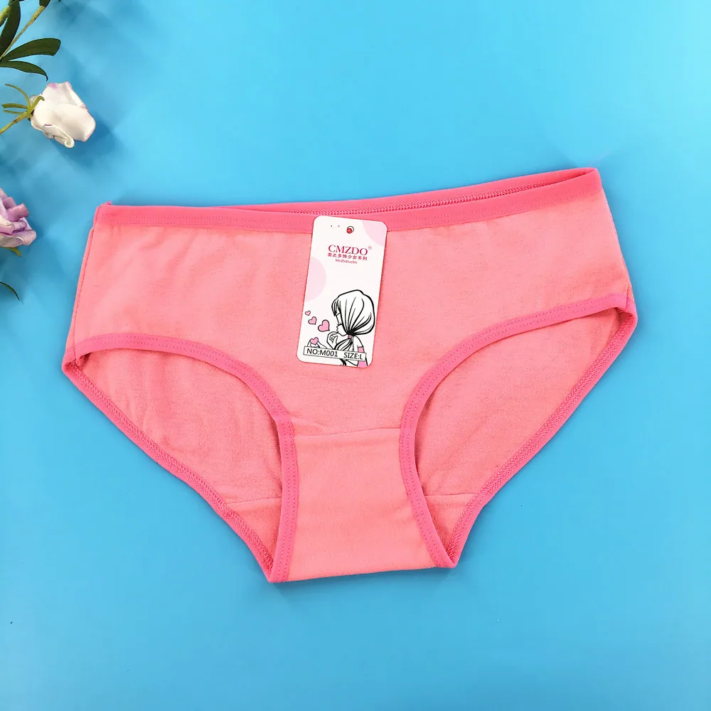 Cute solid color cotton girl low rise panties high junior elementary school students ladies girls small boxer briefs 7