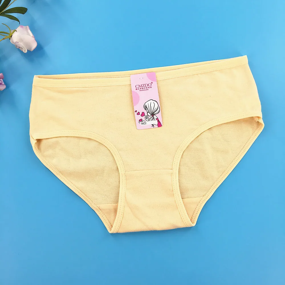 Cute solid color cotton girl low rise panties high junior elementary school students ladies girls small boxer briefs 6